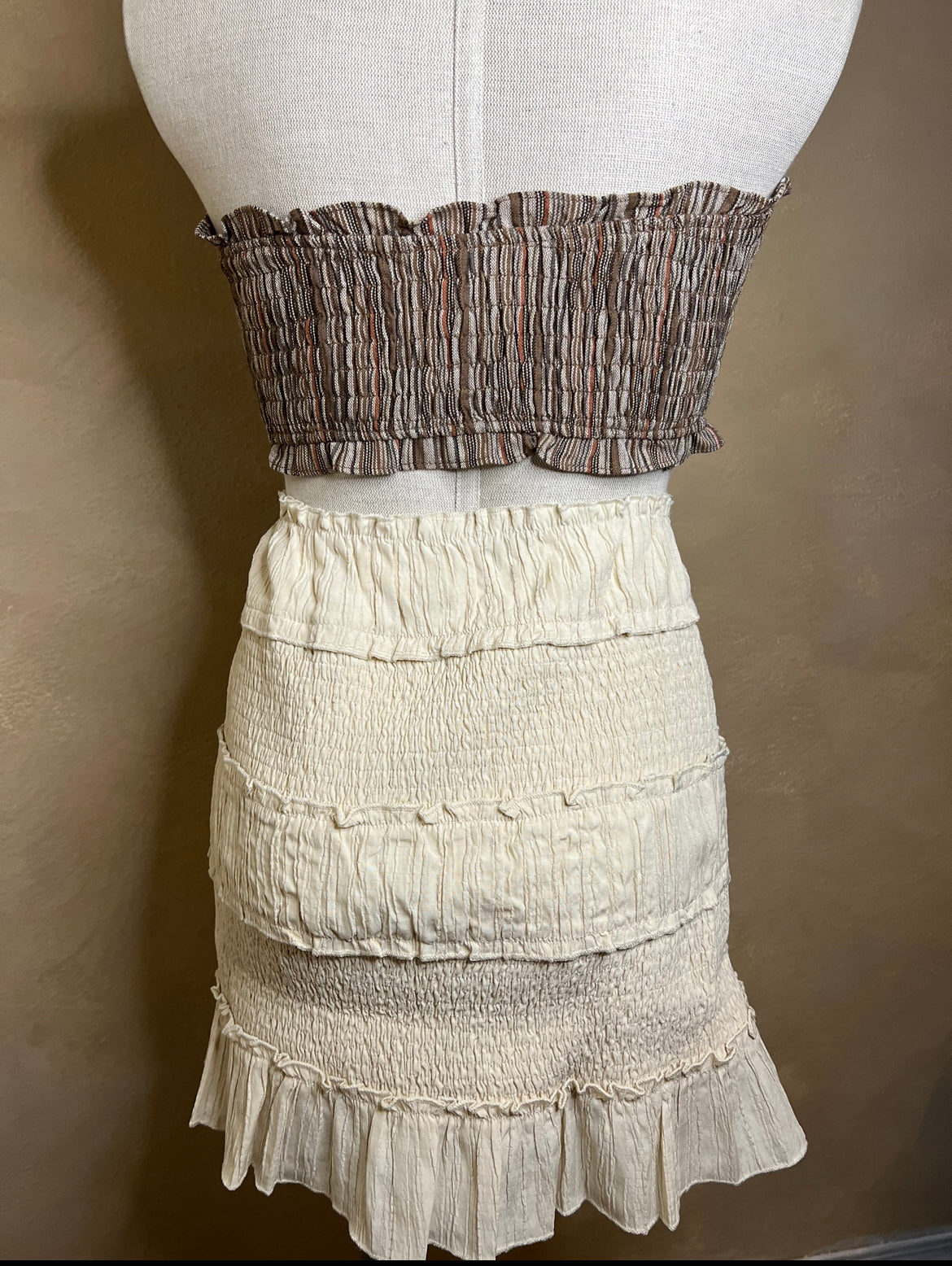 Brown Stripes Front Bow Brallete