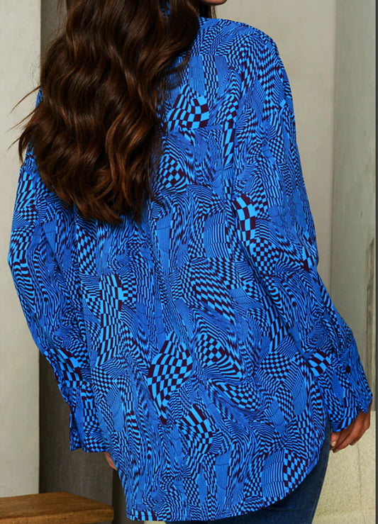 Checkered Print Button Up