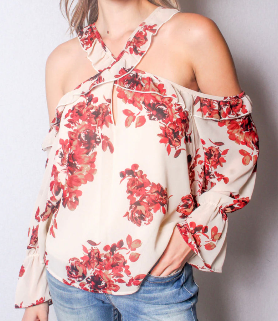 Floral Criss Cross top