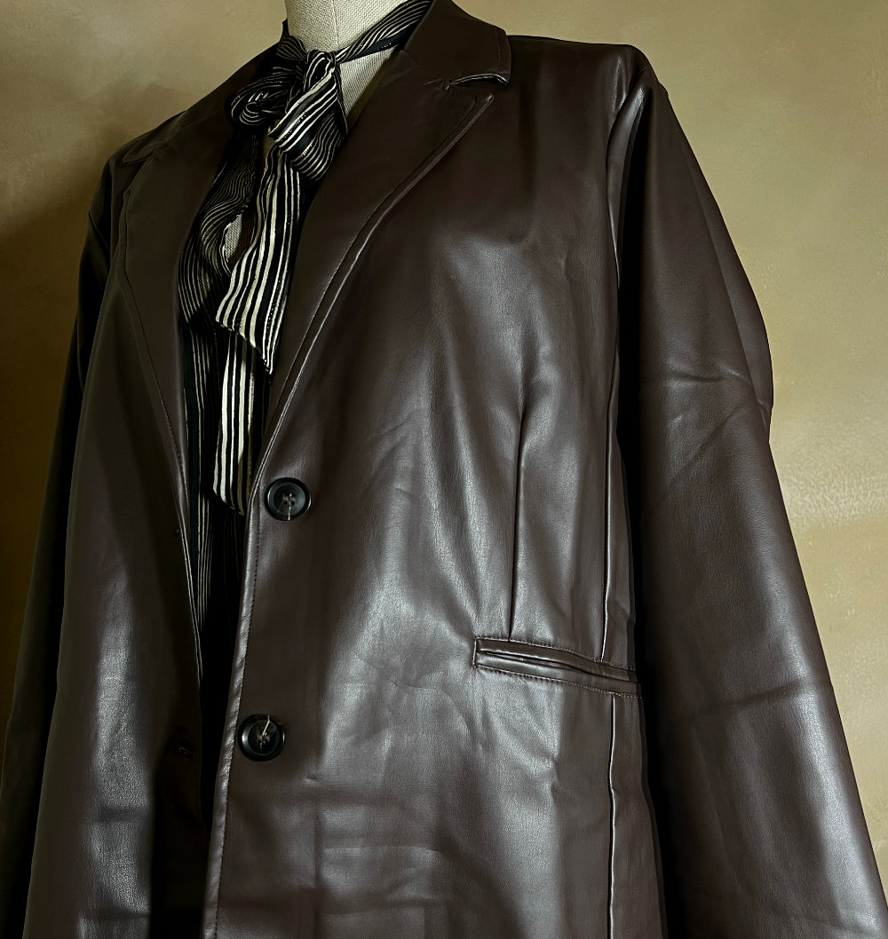 Oversized Faux Leather Coat