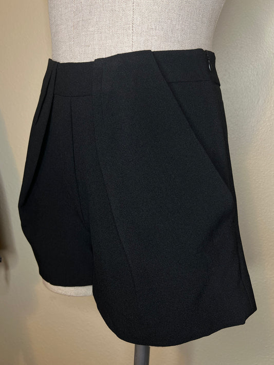 Black Pleated Shorts