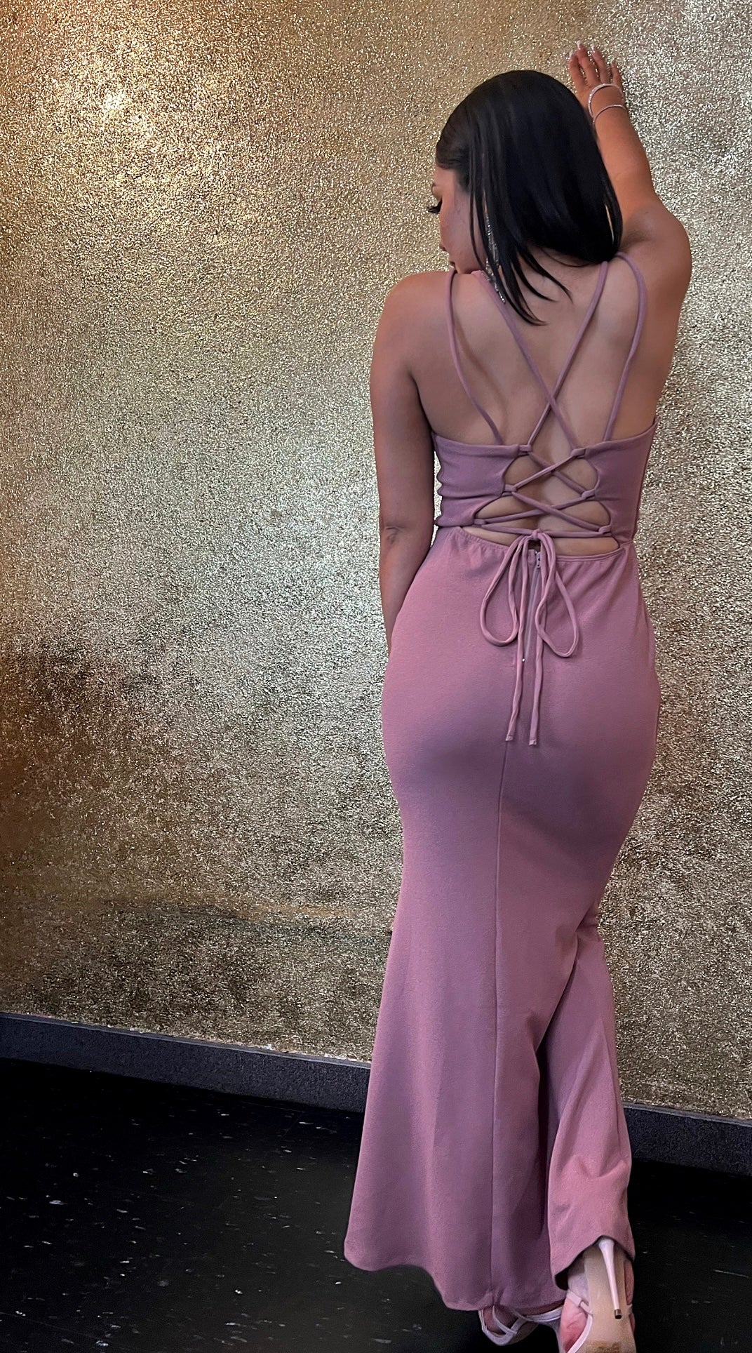 Mauve Formal Dress With Slit