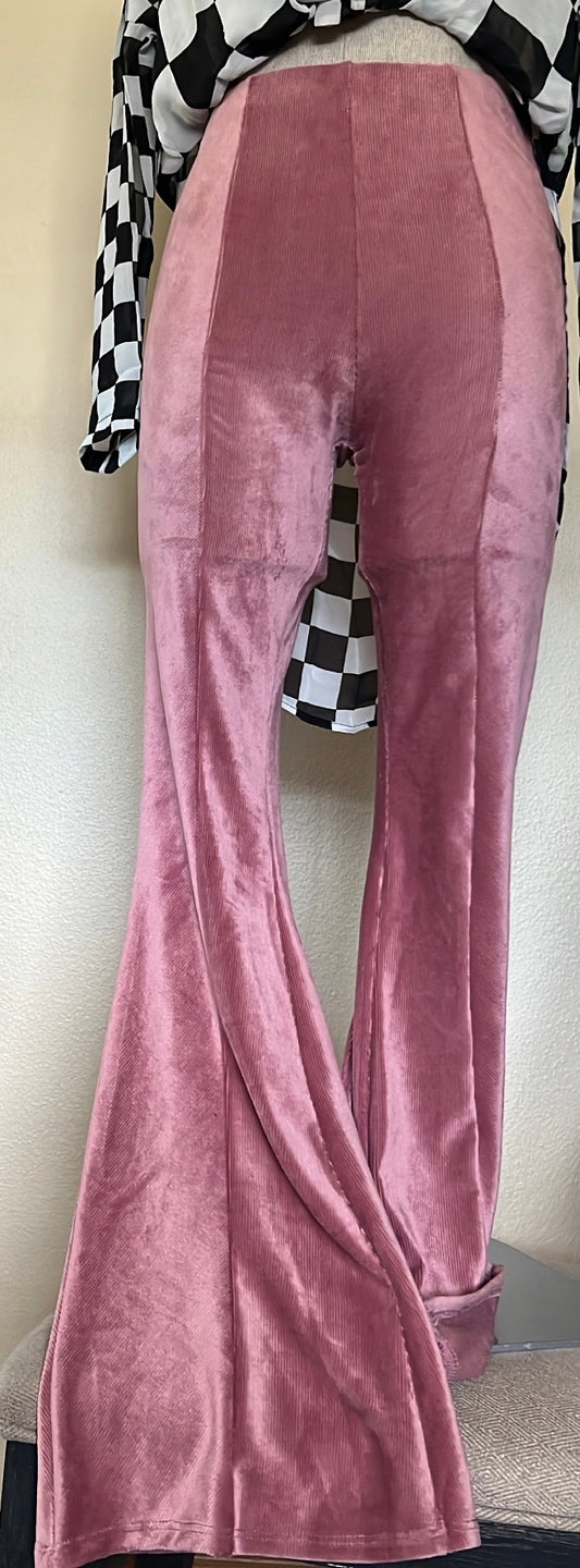 Stretchy Blush Bell Bottom Pants