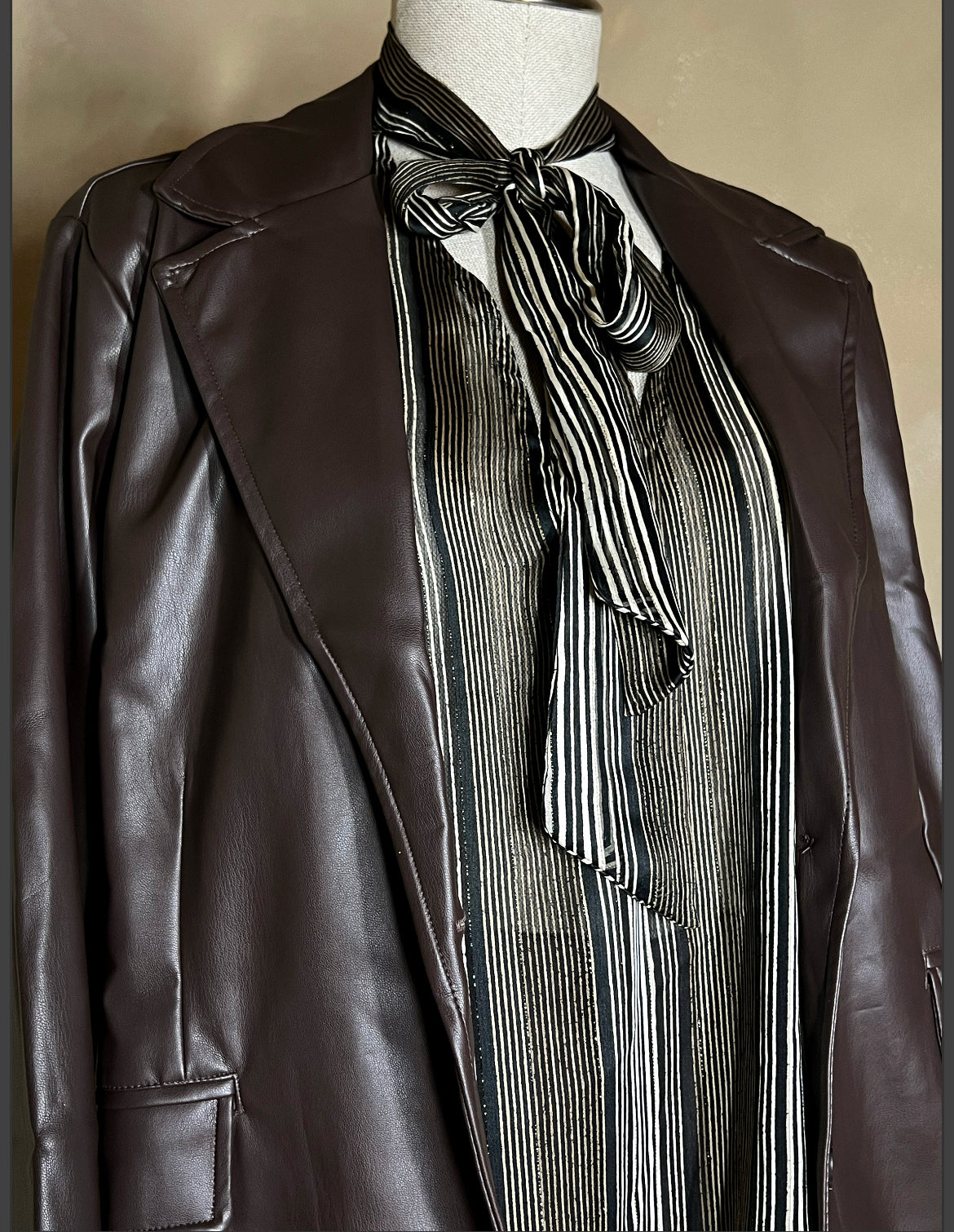 Oversized Faux Leather Coat