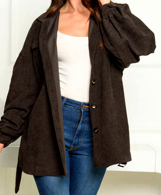 Corduroy Jacket with Belt