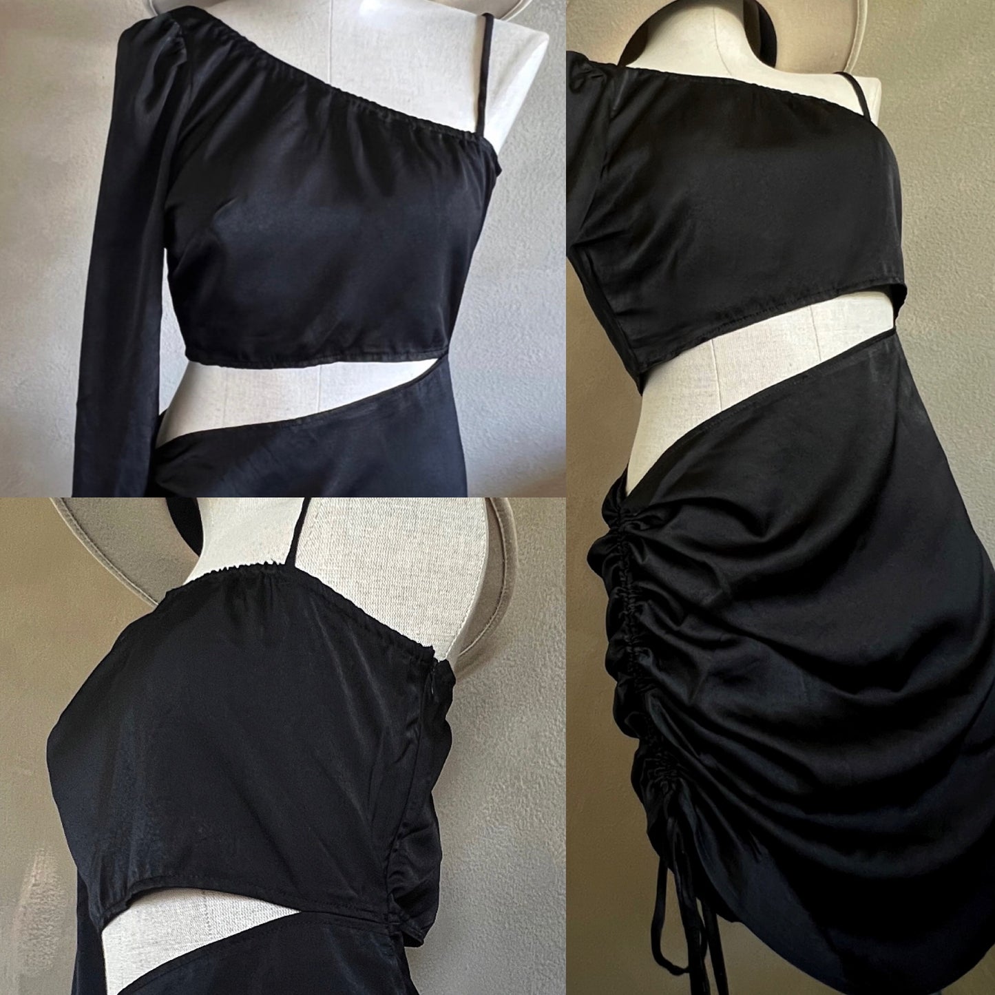 Cut out one sleeve dress