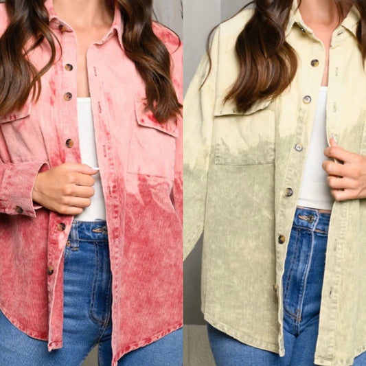 Bleached Corduroy Shackets