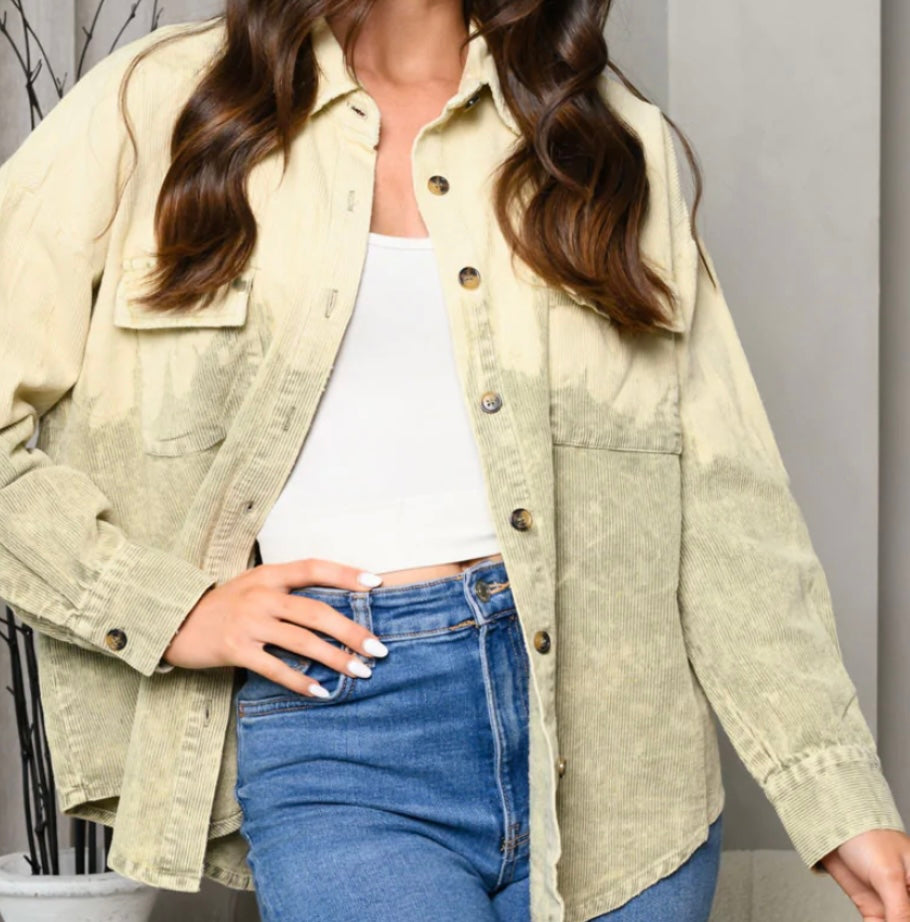 Bleached Corduroy Shackets