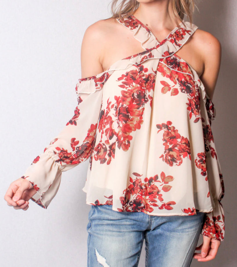 Floral Criss Cross top