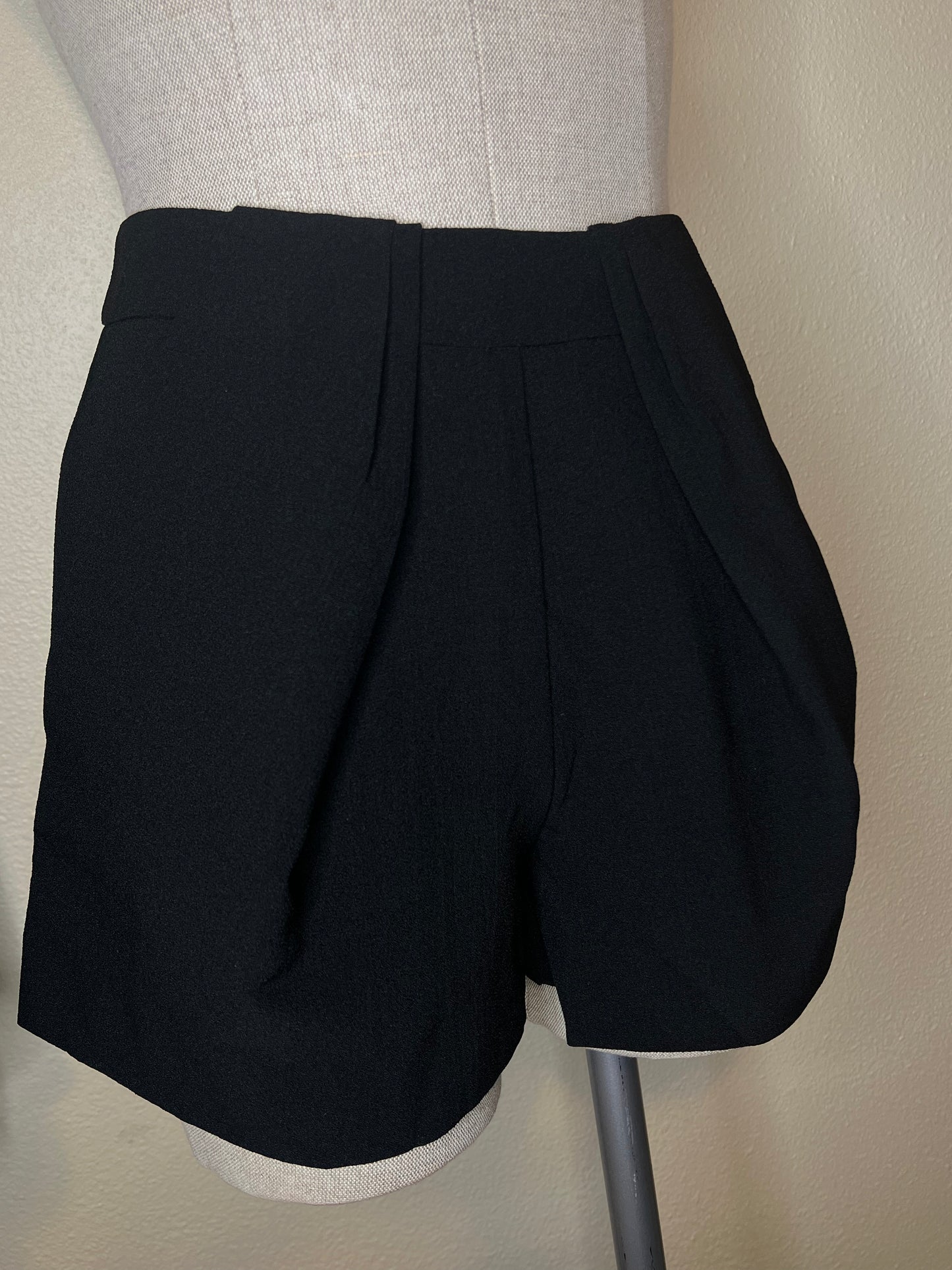 Black Pleated Shorts