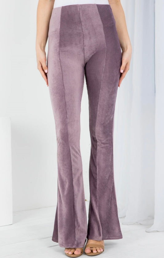 Stretchy lavender bell bottom pants