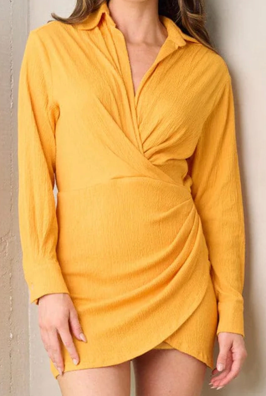 Orange Surplice Dress