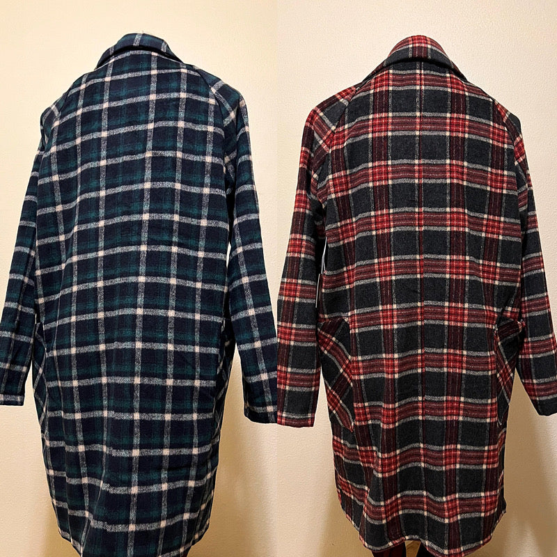 Plaid Trench Coat