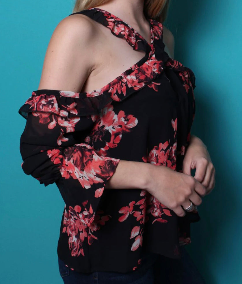Floral Criss Cross top
