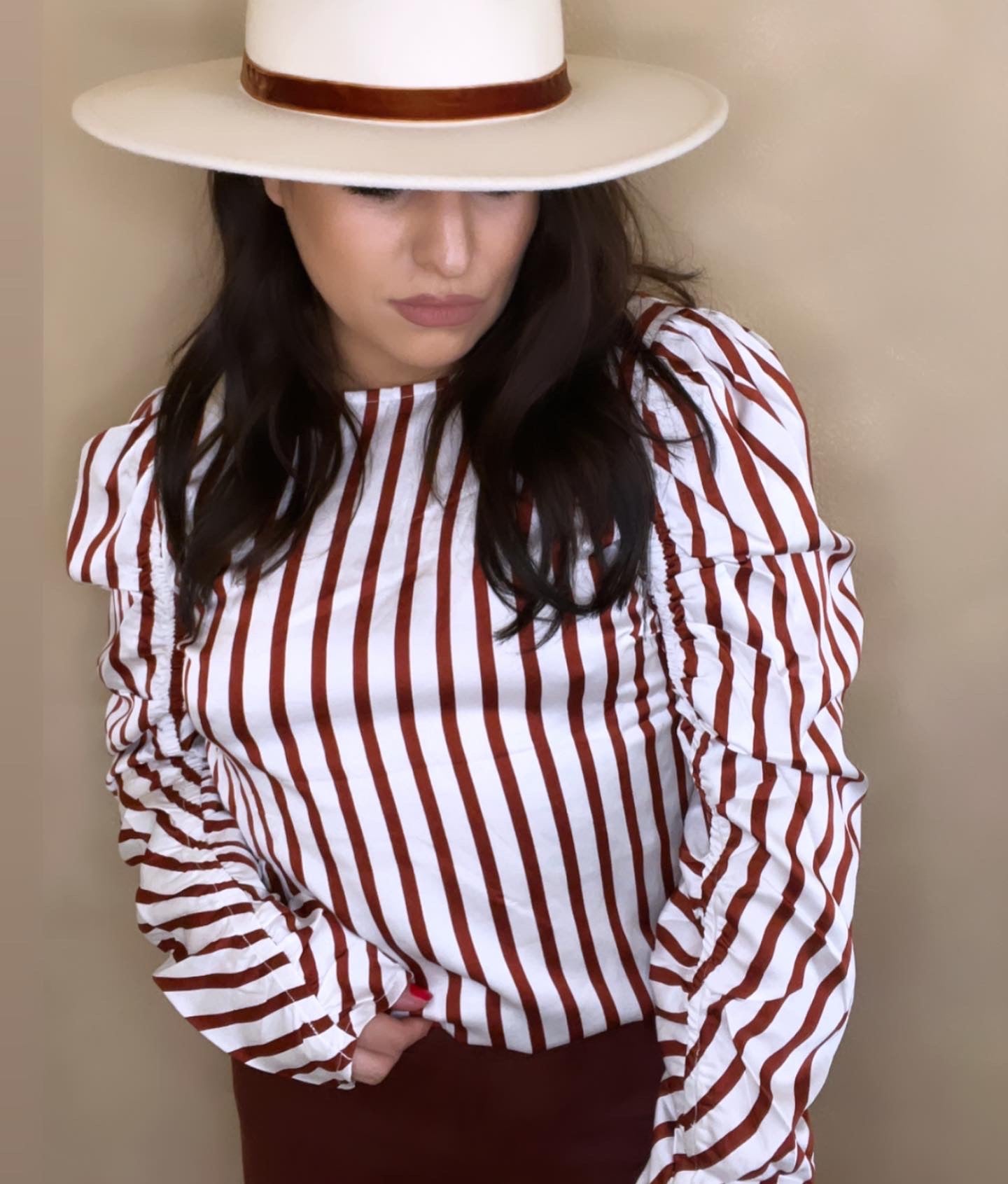 Silky Stripe Print Blouse