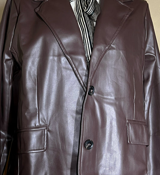 Oversized Faux Leather Coat