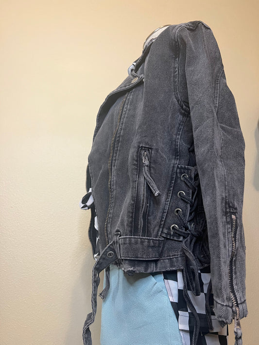 Vintage Denim Belted Jacket