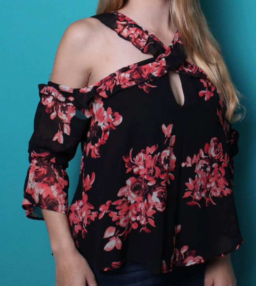 Floral Criss Cross top