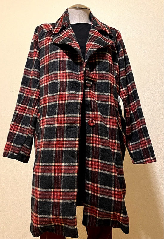 Plaid Trench Coat