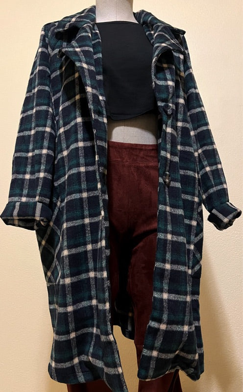 Plaid Trench Coat